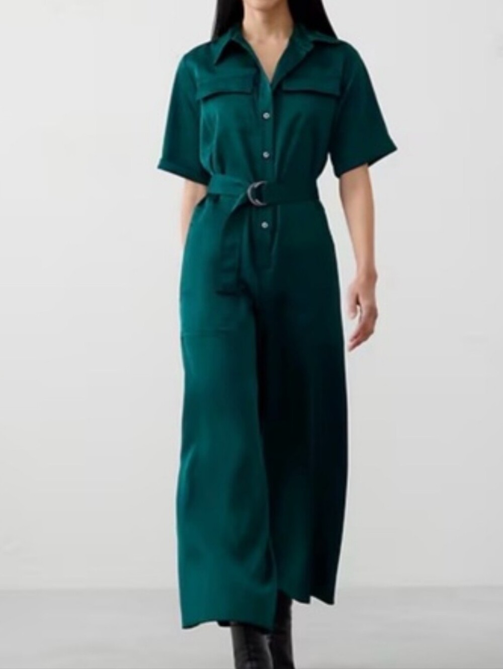NWT$160 Banana Republic Satin Utility jumpsuit women's Size: M